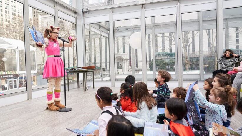 mid-winter break in new york, storytime at Bryant Park