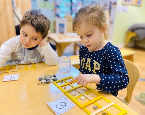 children playing games on a table