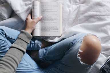 person reading a book