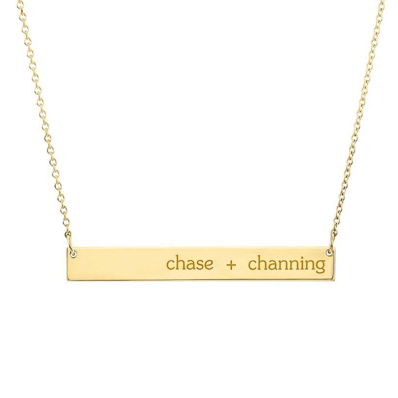 Gold Skinny Bar Necklace from Tiny Tags