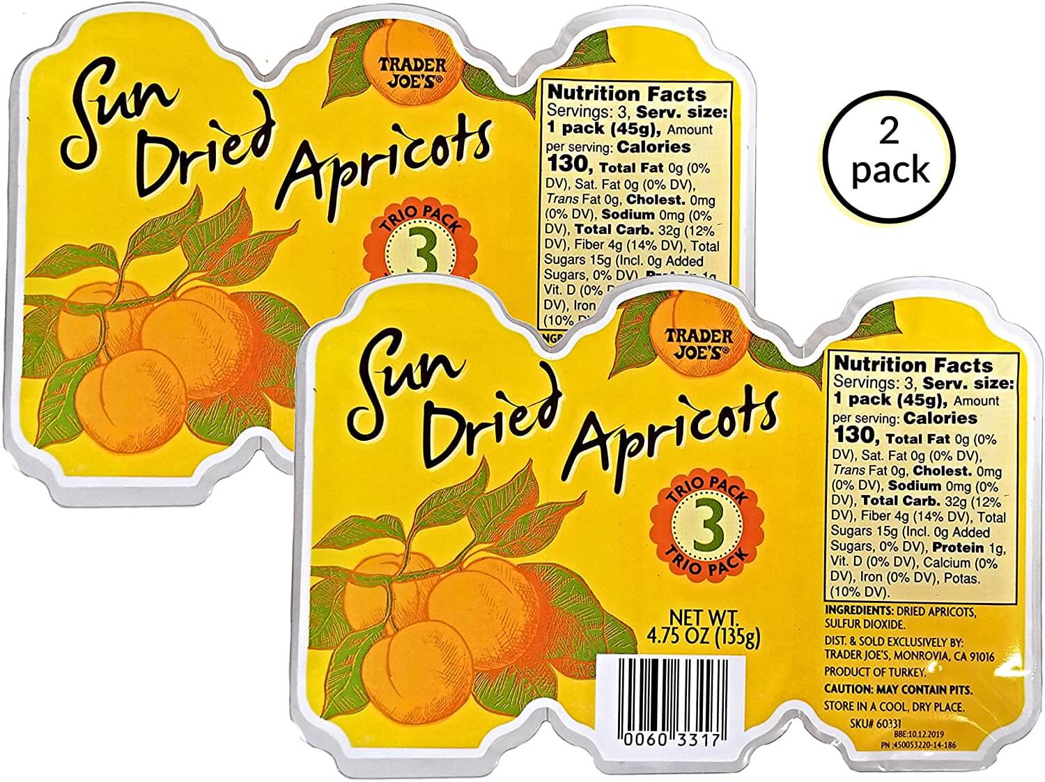 Trader Joe's Sun Dried Apricots Trio Pack