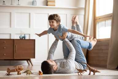 your quarantine weekend: kid playing with father