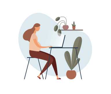 woman sitting at desk