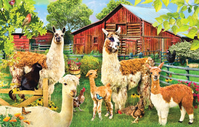 llamas on a farm puzzle