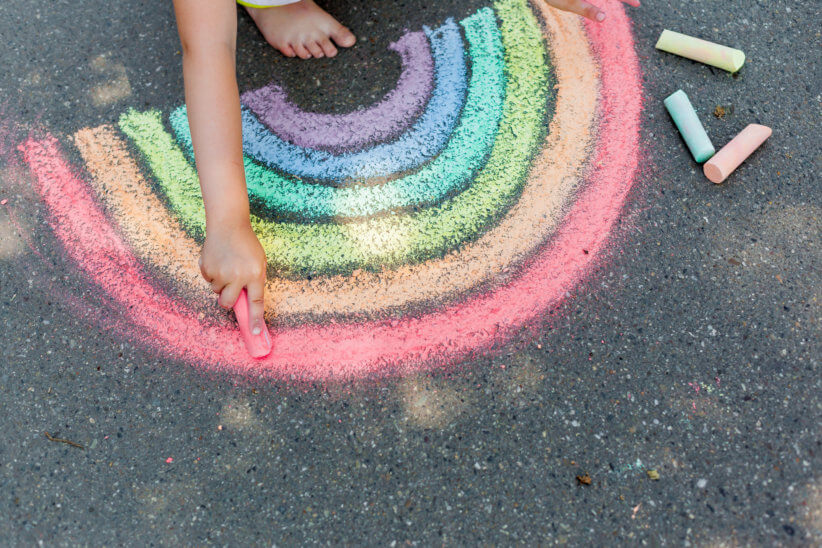 rainbow of chalk