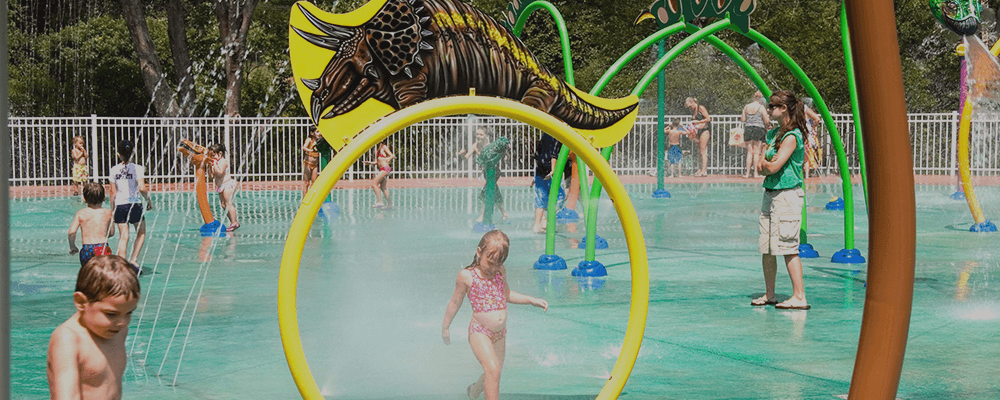 Splash Pad at The Dinosaur Place in Nature’s Art Village, Oakdale, CT