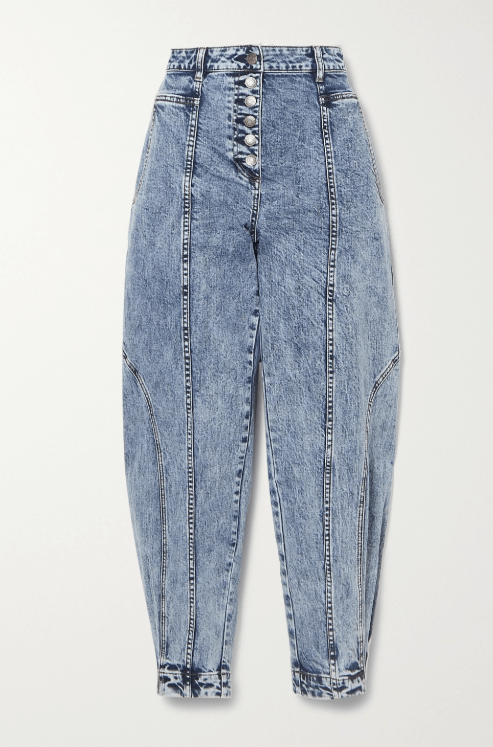 Ulla Johnson Brodie Acid-Wash High-Rise Tapered Jeans