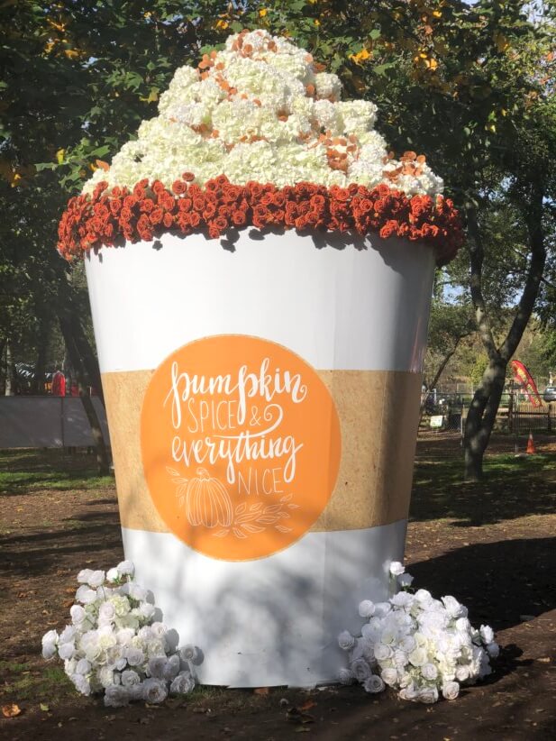 pumpkin spice latte at floral escape