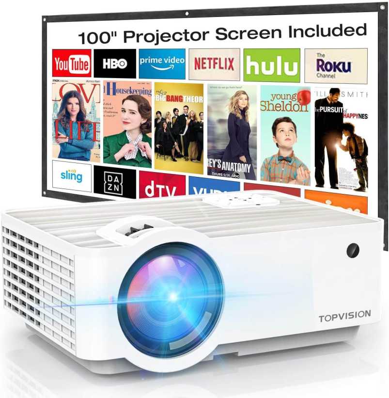 TOPVISION 5500L Portable Mini Projector - $84.99