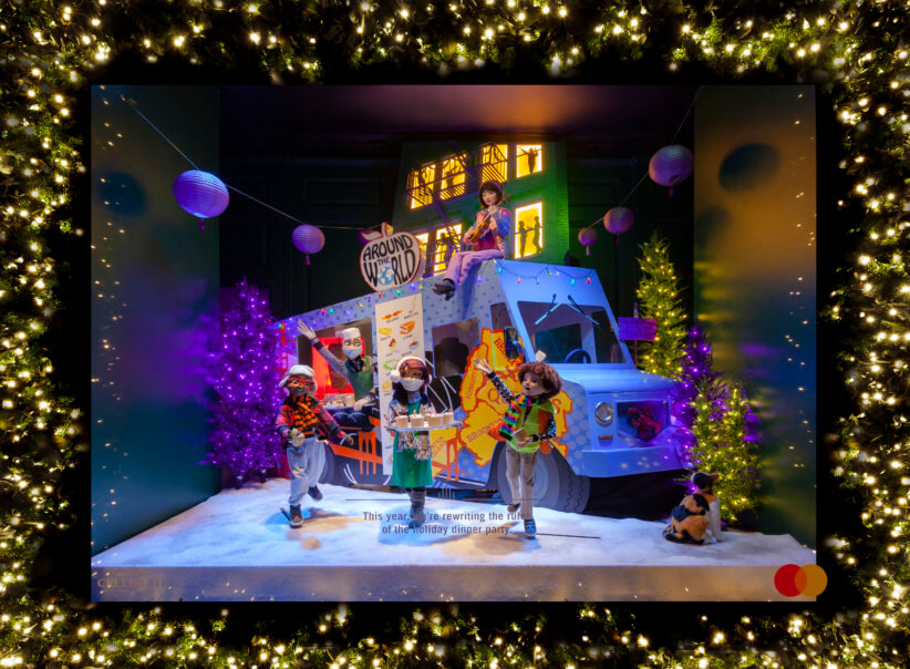 Louis Vuitton holiday window at Fifth Avenue and 57th Street, NYC