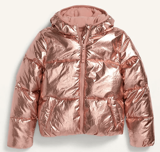 Puffy, metallic jacket 