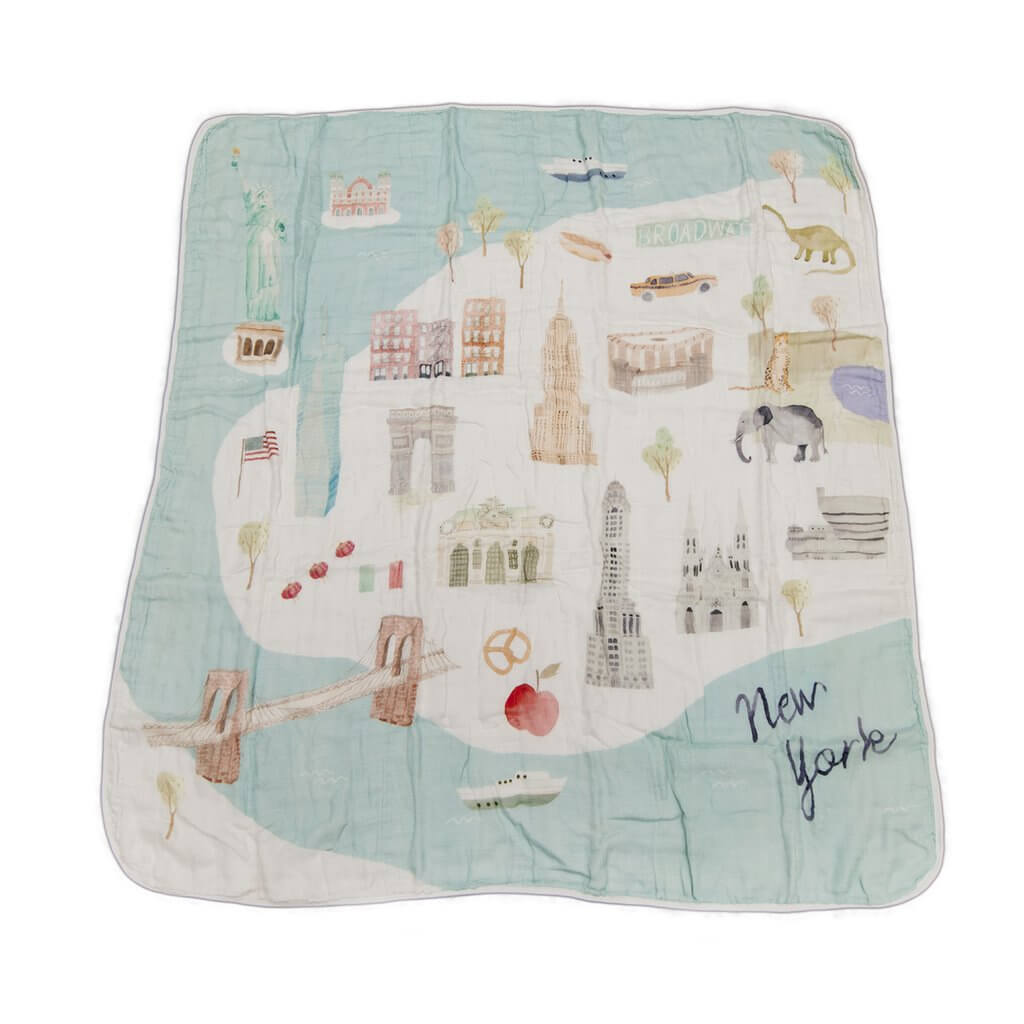Loulou Lollipop New York City Muslin Swaddle Blanket
