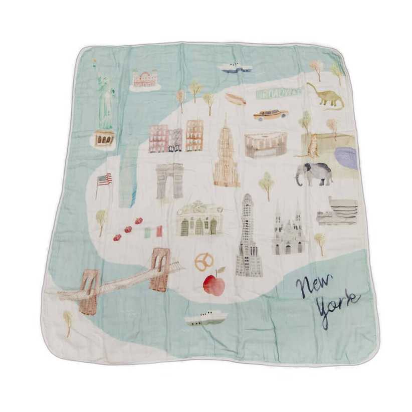 Loulou Lollipop New York City Muslin Swaddle Blanket