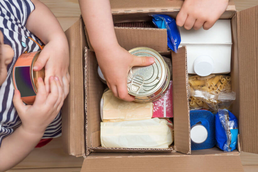 food donations box for families