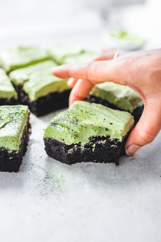 Picture of mint matcha brownies from Simple Mills