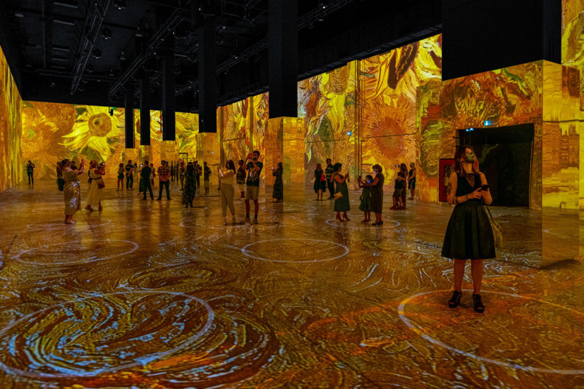People in the Immersive Van Gogh Exhibit