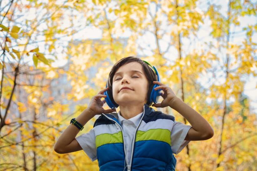Kids listening to diverse music.