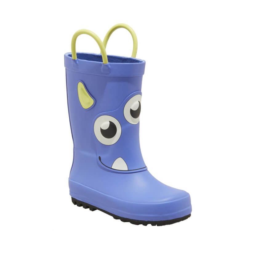 blue monster rain boots