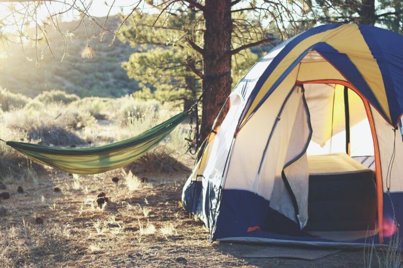 tent and hammock on the family campgrounds