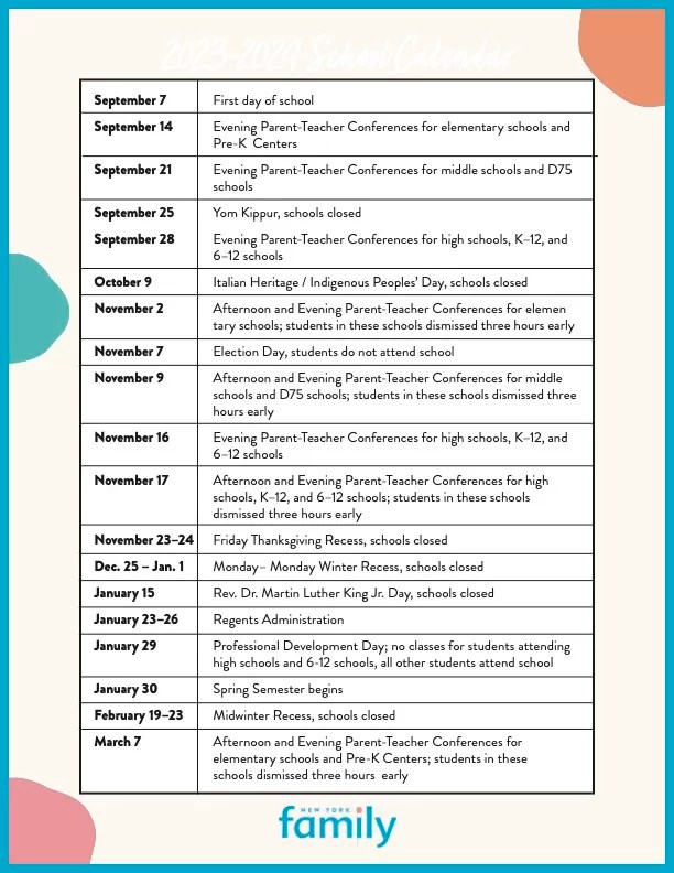 2024 2024 School Year Calendar Nyc editha ardella