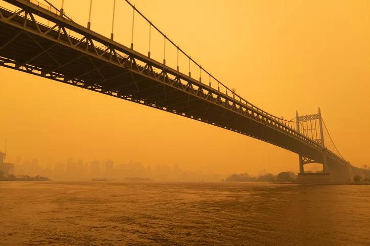 Wildfires turn the NYC sky orange