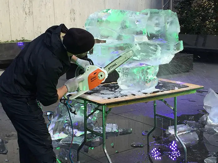 Chainsaw Ice Shaving