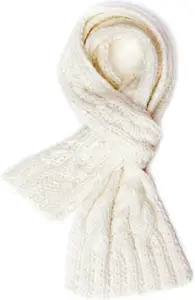 American Living chunky cable knit scarf in white