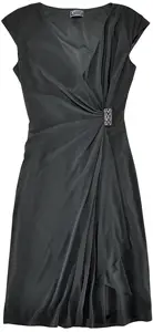 American Living cap sleeve black dress with wrap front