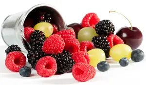 fall berries; raspberries, blackberries, blueberries, currants, and cherries
