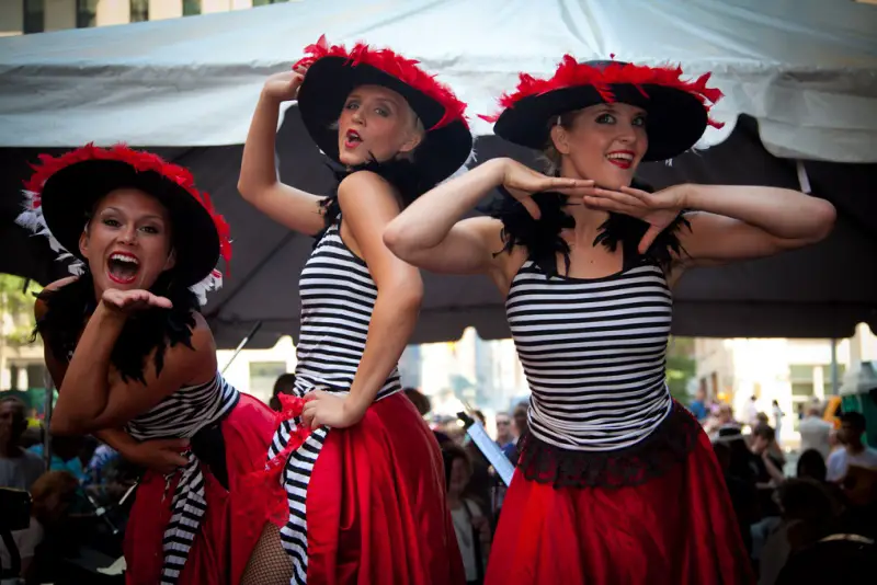 can-can dancers at bastille day