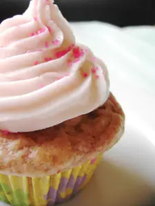 cupcake with pink frosting