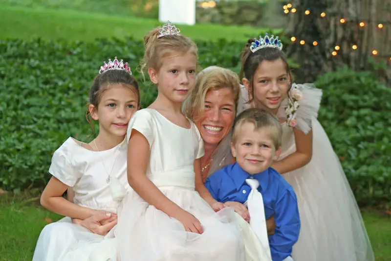 Writer Marcelle Soviero surrounded by four of her five children on her wedding day -- the “official” blending of a new family unit.