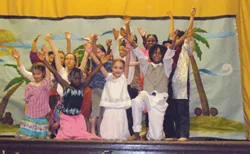 Brooklyn Free School; children putting on a play