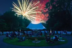 Caramoor Center for Music and Arts fireworks display; fourth of july fireworks, westchester county, ny; katonah, ny
