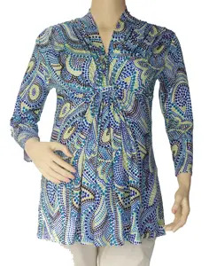 For Multiples Champagne blue tunic v-neck maternity tunic