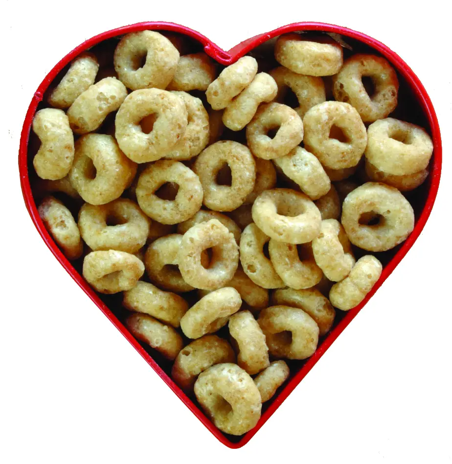 cheerios in heart shaped bowl