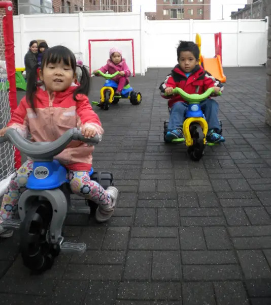 children playing outside