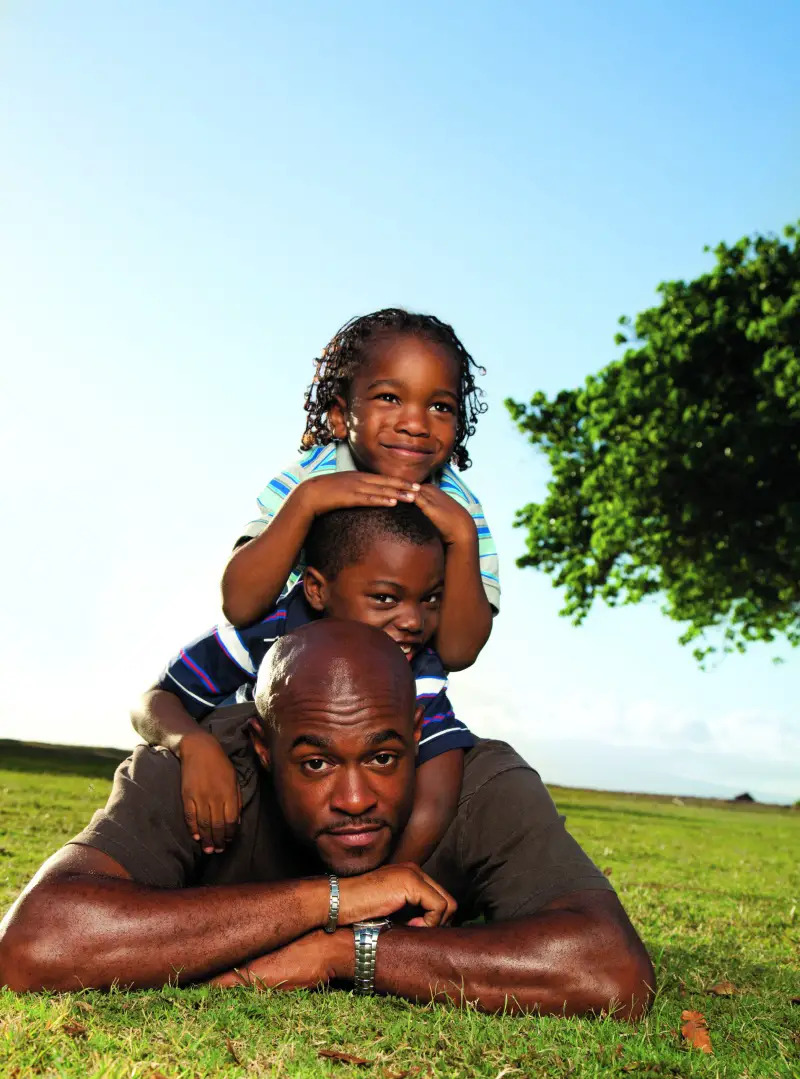 Father with two children