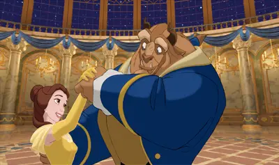 Disney's Beauty and the Beast movie; Belle and the Beast dancing