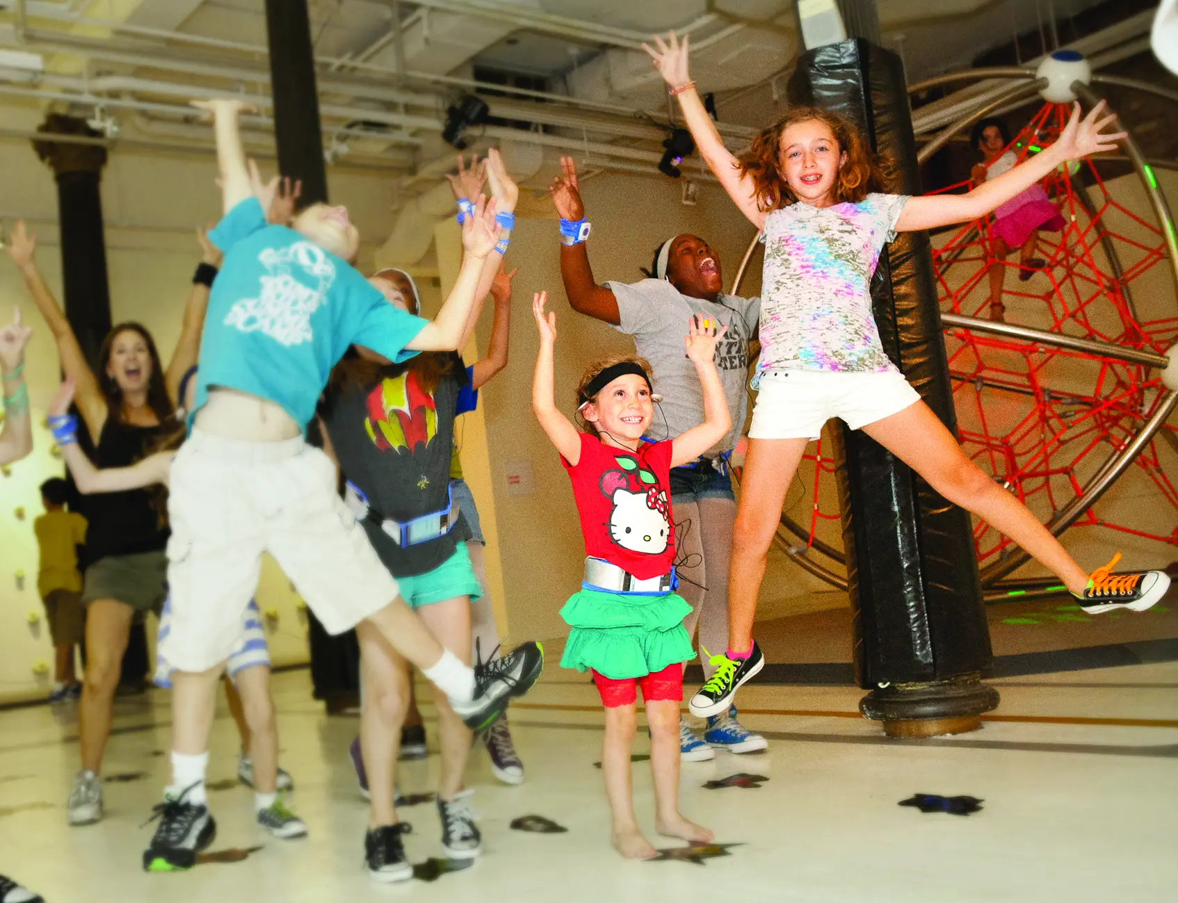 Kids use their bodies and brains to complete their fun mission at Exerblast.