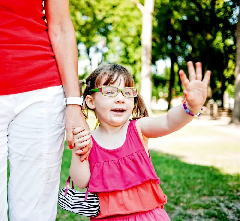 Girl Waving Goodbye