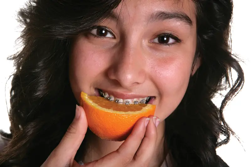 girl wearing braces