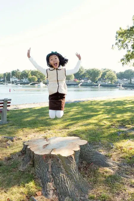 Jumping for joy on Mamaroneck's Harbor Island