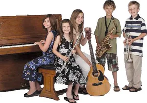 Harrison School of Music; kids playing musical instruments