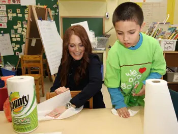 Julianne Moore participates in Bounty's Make a Clean Difference Campaign