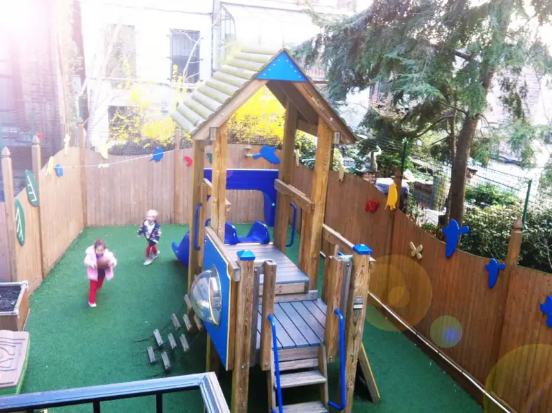 The play yard at Kids Korner Preschool in Chelsea