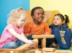 Children with special needs and typically developing children play together in the Joan Fenichel Therapeutic Nursery at League Education and Treatment Center; Courtesy League Education and Treatment Center 