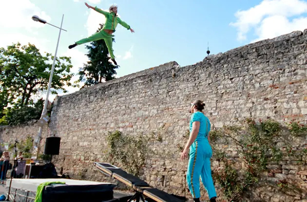 magmanus performer jumping off springboard