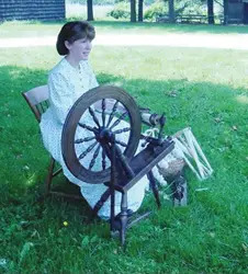 Old Bethpage Village Restoration; wool spinning; weaving