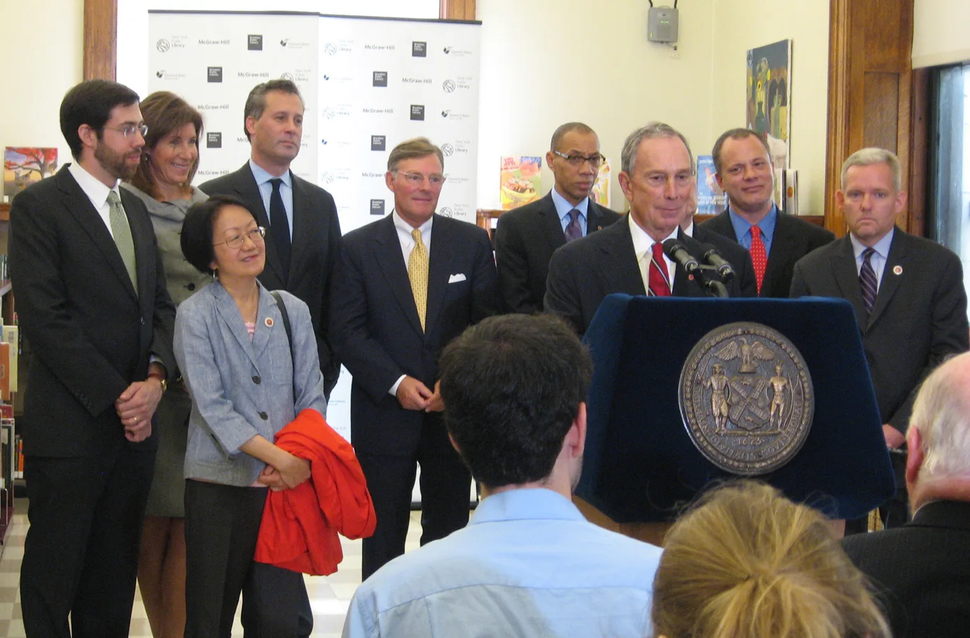 Mayor Michael Bloomberg speaks at New York Pulic Library press conference